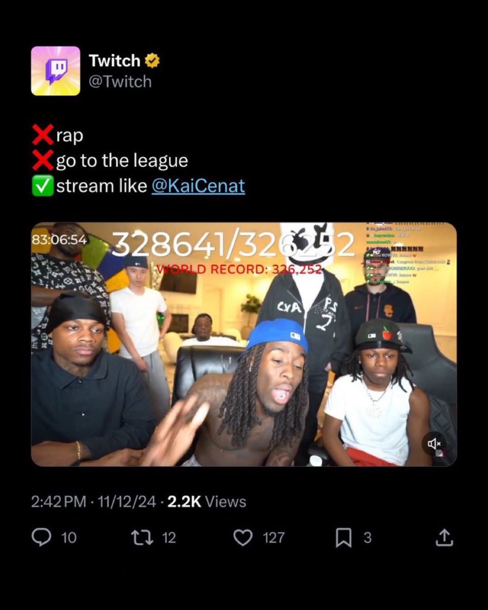 What’s crazy is… he actually made a hit song with NLE Choppa, Made it to the league (little league), and he streams so ion know what the f*** twitch talking bout, they tripping 😂