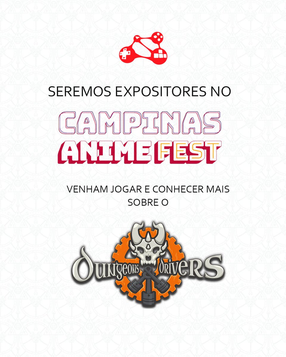 DS NA CAF!

Estamos empolgados em anunciar que seremos expositores no Campinas Anime Fest (CAF)! 🎉

E não se esqueçam: Adicionem Dungeons &amp; Drivers à sua wishlist! LINK NA BIO!

#gamedev #d #indiegame #indiedev #gamedevelopment #unity #indiegamedev #game #gaming #gamedesign