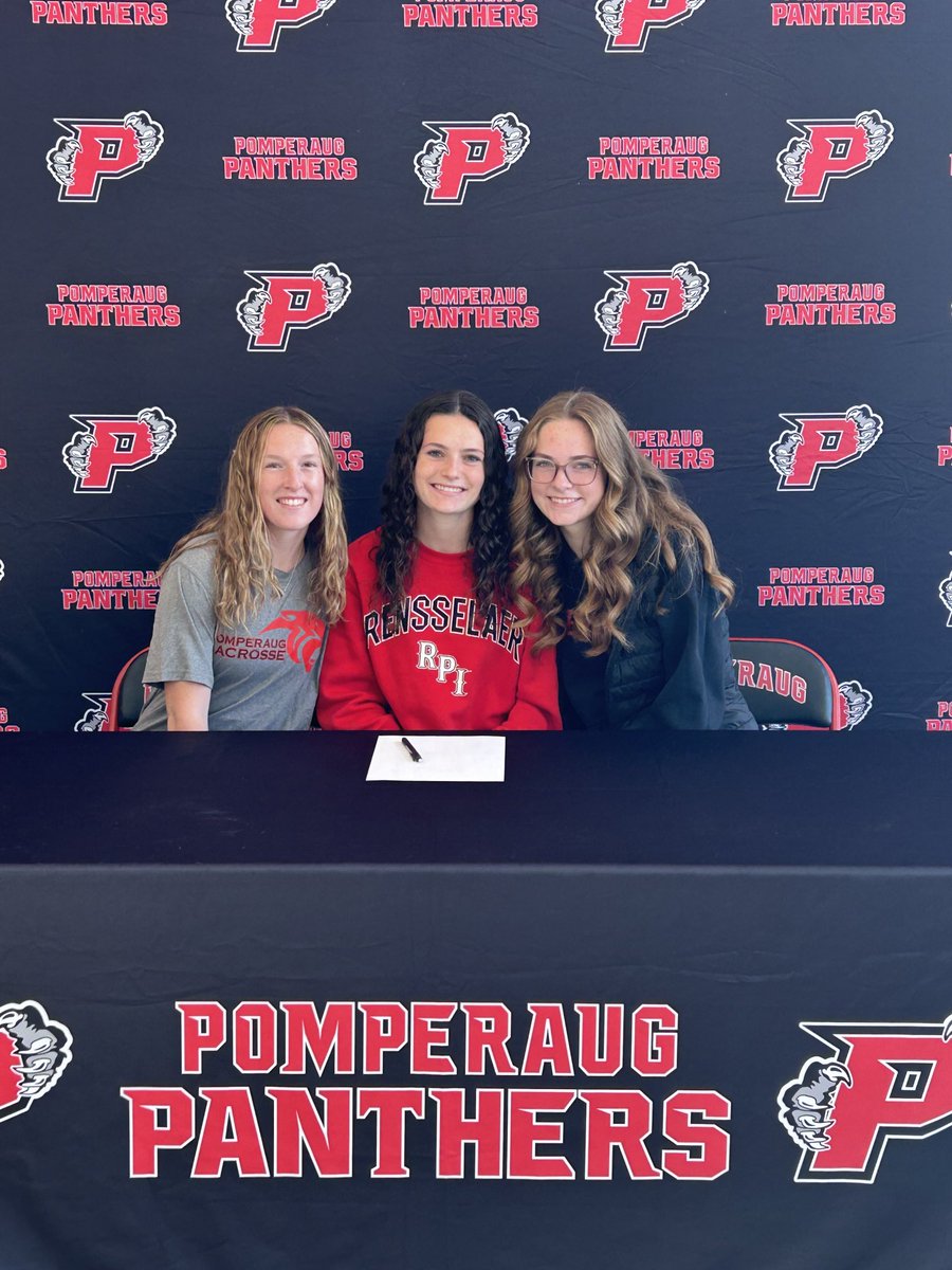 Congratulations to Pomperaug’s Lila Kania for signing her letter of intent to attend and play lacrosse at Rensselaer Polytechnic Institute next year!