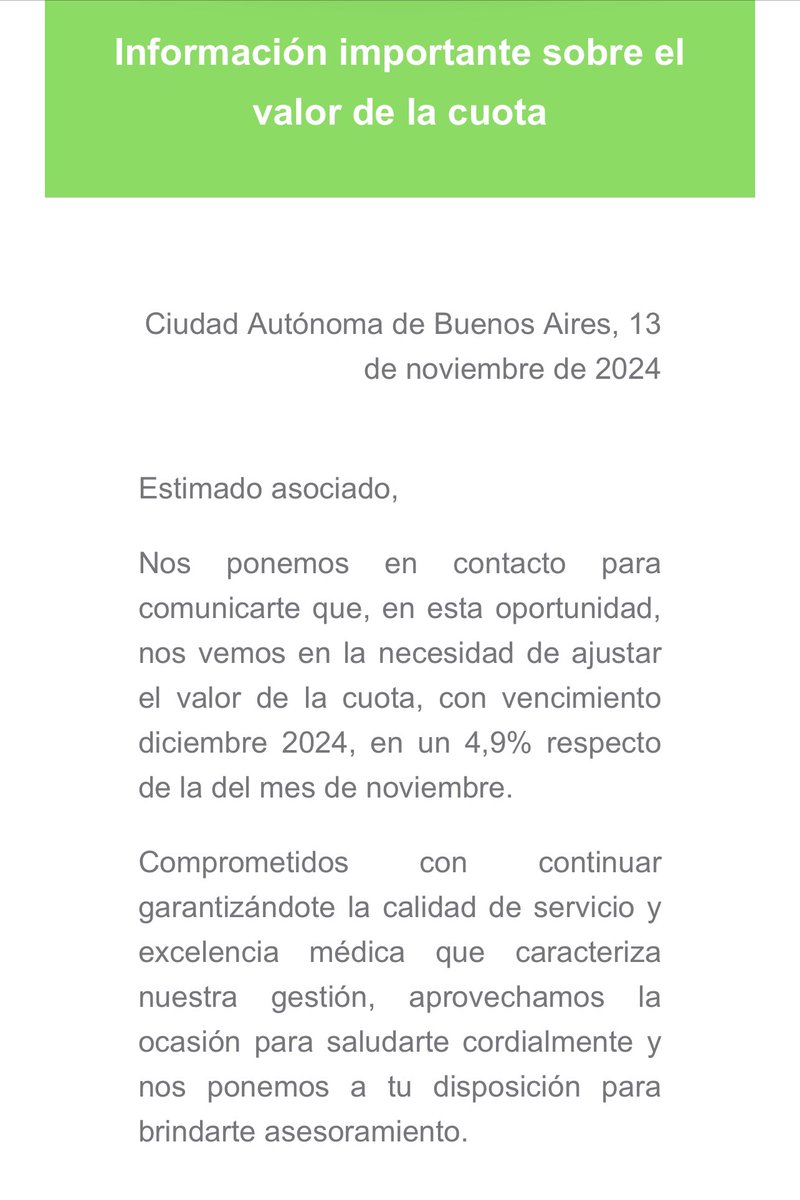 Hasta cuando van a seguir permitiendo q nos robe esta gente? Ya avisan q en diciembre aumentan un 4,9% así desde hace meses q aumentan por encima de la inflación! Y los mayores somos rehenes. Q hacemos <a href="/JMilei/">Javier Milei</a> <a href="/LuisCaputoAR/">totocaputo</a> <a href="/MenemMartin/">Martin Menem</a> por sino se ve es AVALIAN LA EMPRESA