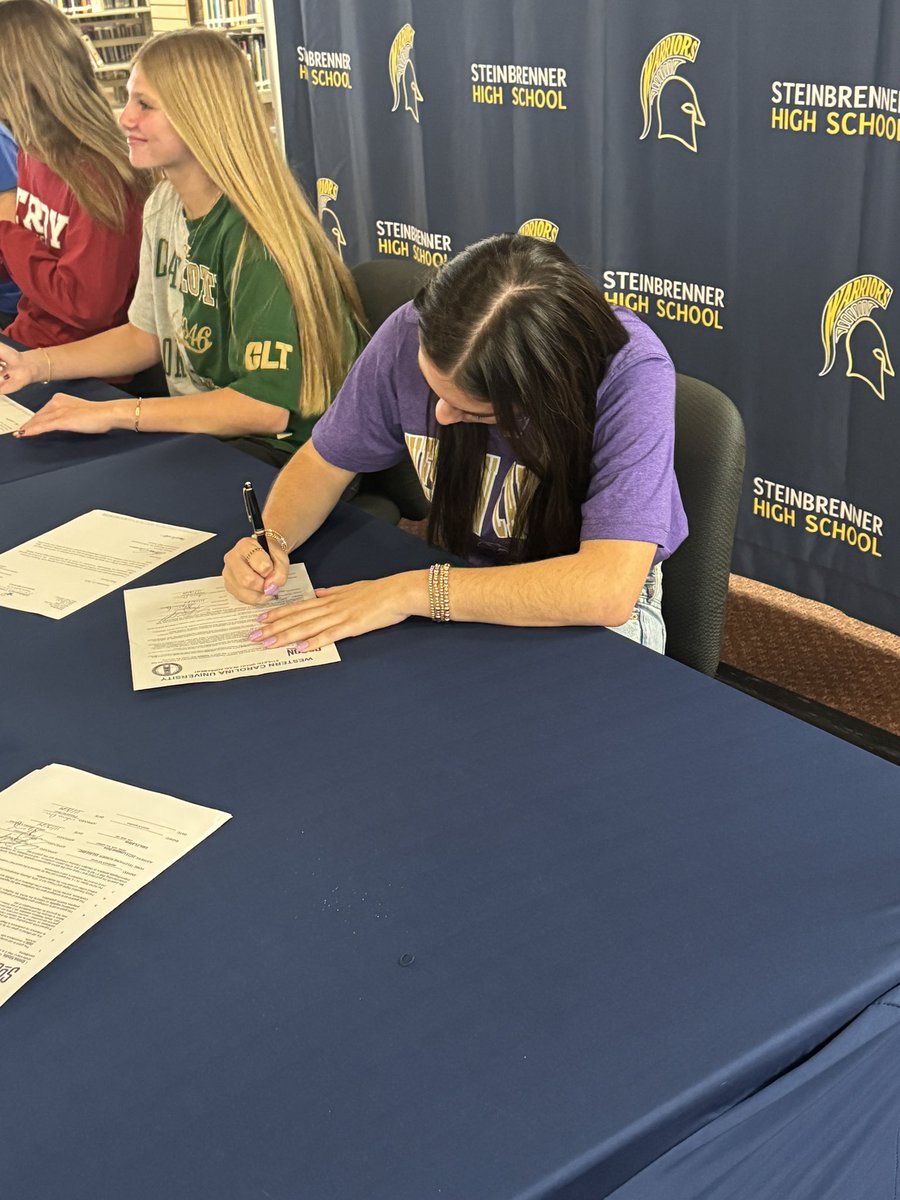 gshs_softball's tweet photo. Congrats to @kindle_emma on her signing to Western Carolina University!! @BMFastpitch @gshswarriors @GSHSWSN @SteinbrennerC @SteinbrennerPTA https://t.co/ioUvMfwFS3