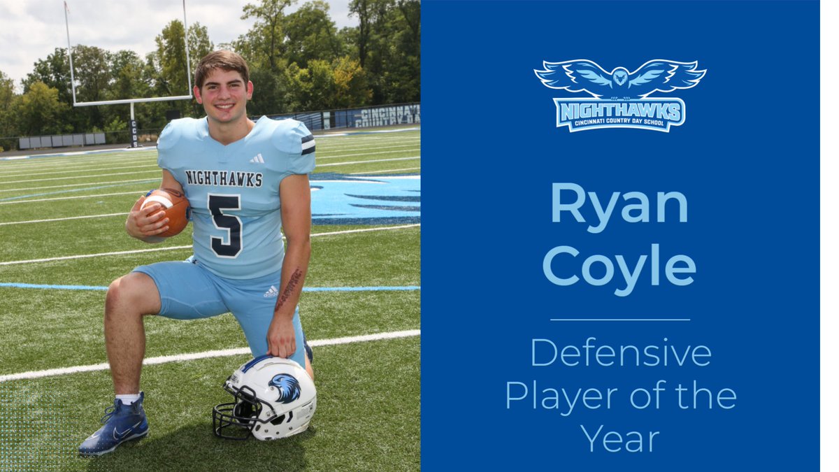Congratulations to Ryan Coyle for winning the MVC Defensive Player of the year after leading the Nighthawks Defense this year!