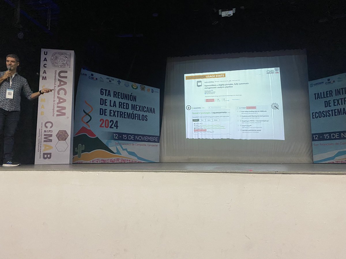 mdrsc's tweet photo. @RExtremofilos el Dr. Javier Tamames presentando datos de metagenomica https://t.co/H1E4D7gpJO