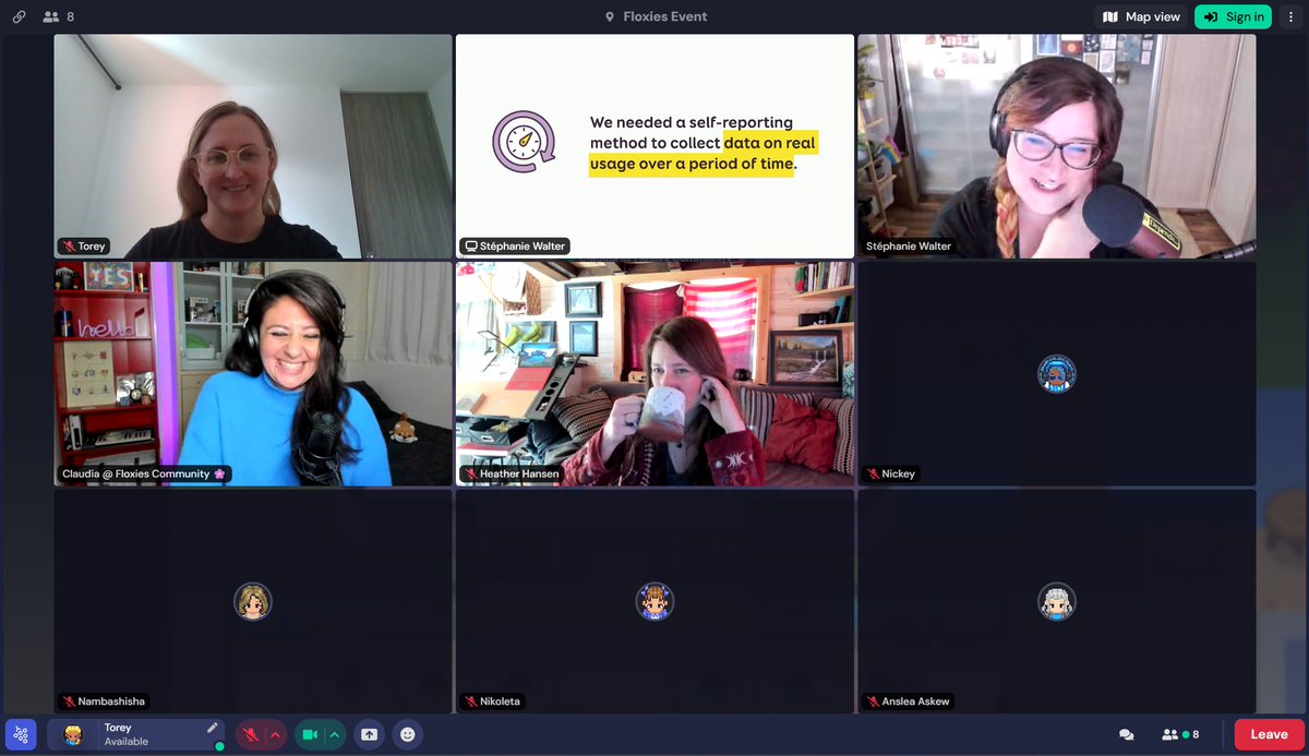 Torey Kesteven (@t_kest) on Twitter photo It's been a minute since I've been able to attend a
Floxies Community event! 💜
Felt good to tune in to hear how Stephanie Walker leverage User Diaries 📓 as a powerful UX research method 💡
<a href="/teamfloxies/">Floxies Community</a> <a href="/CCafeo/">Claudia Cafeo | Community Designer (find me on LI)</a> #UserExperience #UXDesign #UserResearch It's been a minute since I've been able to attend a
Floxies Community event! 💜
Felt good to tune in to hear how Stephanie Walker leverage User Diaries 📓 as a powerful UX research method 💡
<a href="/teamfloxies/">Floxies Community</a> <a href="/CCafeo/">Claudia Cafeo | Community Designer (find me on LI)</a> #UserExperience #UXDesign #UserResearch