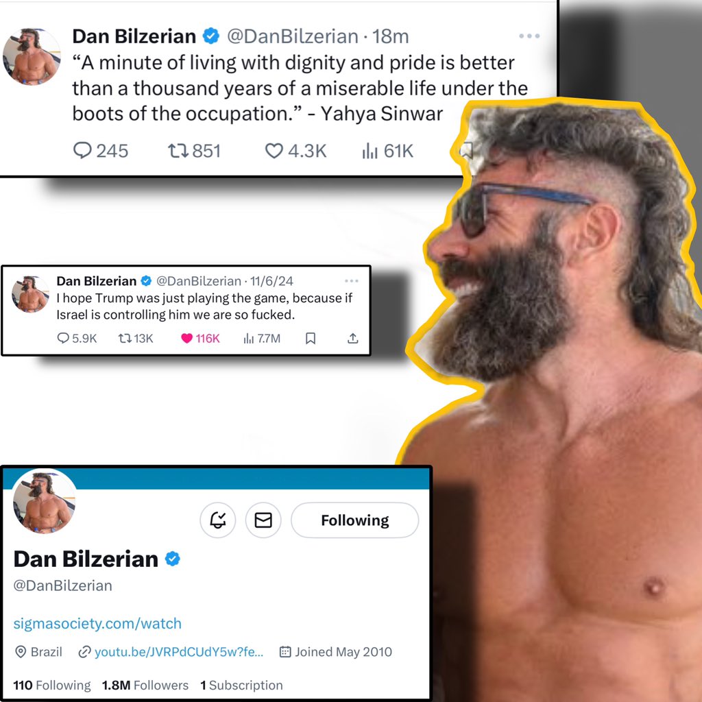 The best pro-Palestine | anti-Israel accounts on X, also known as the most “antisemitic” ones. 😂

🦇BATMAN SPOTTED SERIES🦇

A Thread 🧵 Part 1

🦇1: Dan Bilzerian

X account: <a href="/DanBilzerian/">Dan Bilzerian</a>