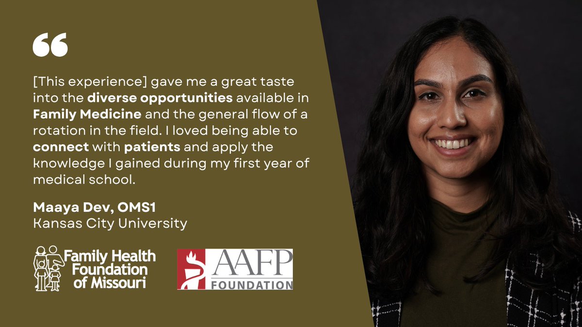 This summer, 5 #medicalstudents participated in an externship at a Missouri #familymedicine residency. Read about their experiences in the latest issue of Missouri Family Physician magazine at mo-afp.org/communications…!

#MOFamilyDocs #Doctor #FMRevolution #MedSchool #FutureDoctor