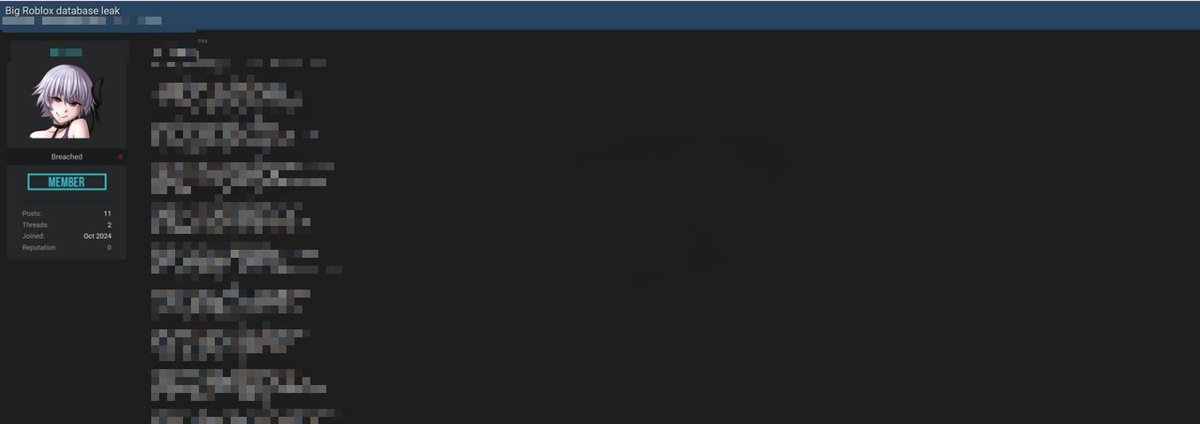 BugHunterMX's tweet image. 🎮 Roblox - Una filtración🔥 masiva de la base de datos expone los datos de los usuarios🏴‍☠️

Según se informa, una importante filtración de datos ha afectado a Roblox, una de las plataformas de juegos en línea más grandes del mundo. La base de datos filtrada, que ahora circula en…