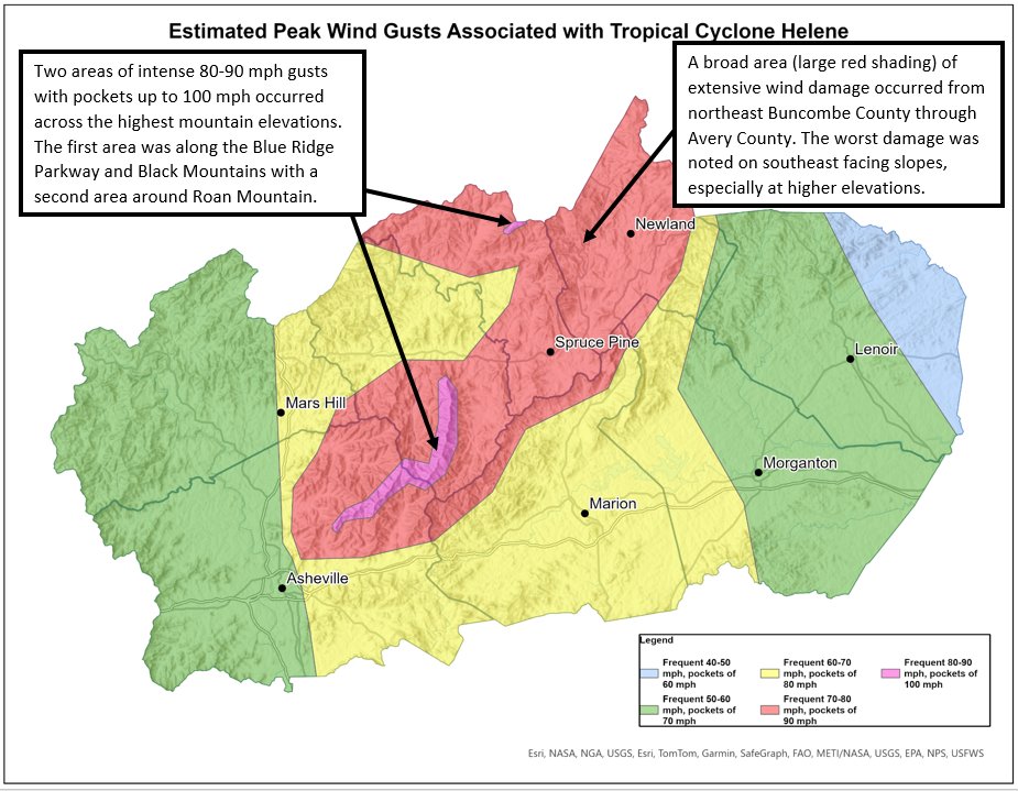 We've completed our wind damage assessment of Helene. We want to thank everyone for your patience as this was an extensive process that involved piecing together hundreds of crowd sourced damage pictures/videos, drone and aerial imagery, and high resolution satellite imagery.