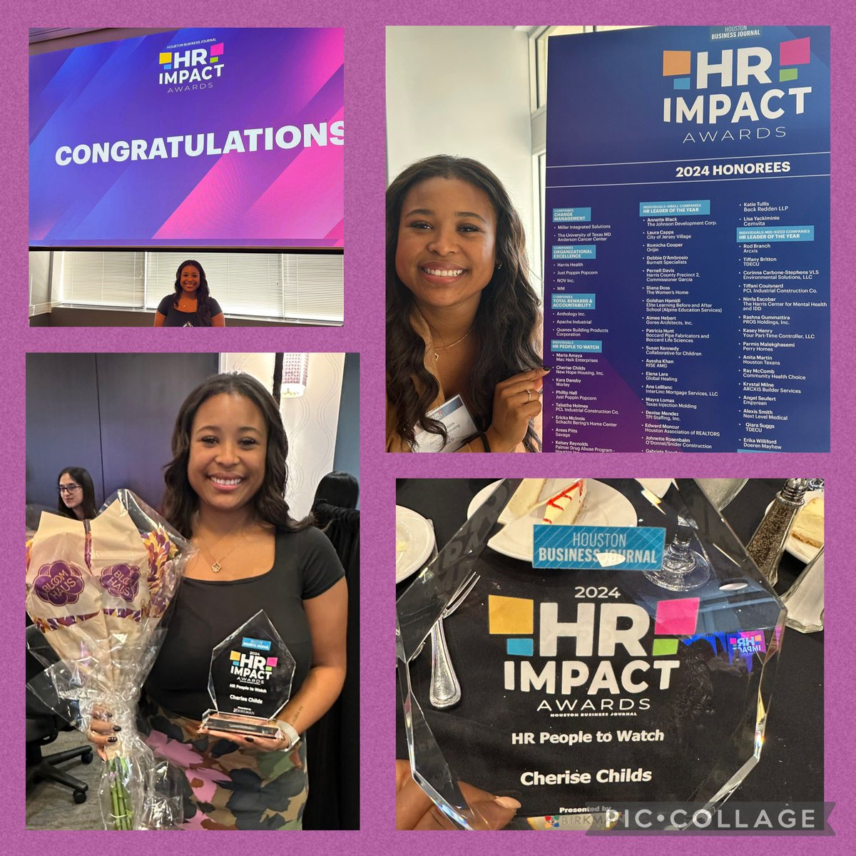childs4children's tweet image. Super proud of my daughter Cherise Childs getting honored by the Houston Business Journal at their HR Impact Awards luncheon for being an HR person to watch! #thisgirlisonfire