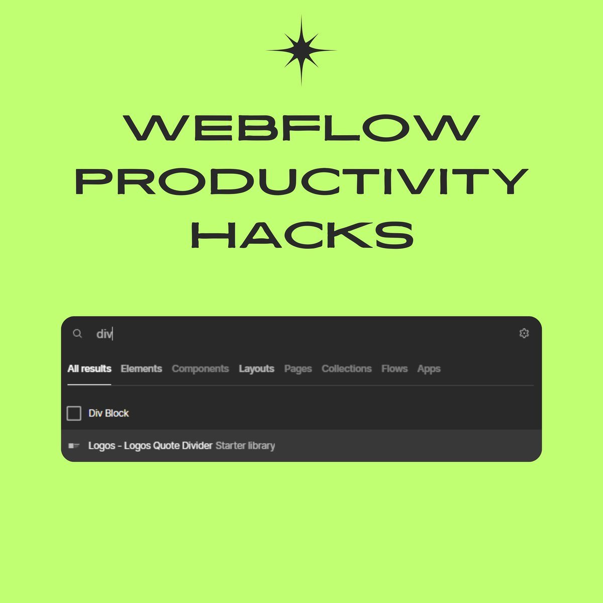 Alee_Durnai's tweet image. Ctrl + E- Open the Element Panel
Ctrl + Enter - Name your class in a flash
Ctrl + Shift + A - Turn anything into a component
Boost Your Webflow Development Speed with These Simple Shortcuts!
#webflow #nocode #webflowtips #hacks #Web3