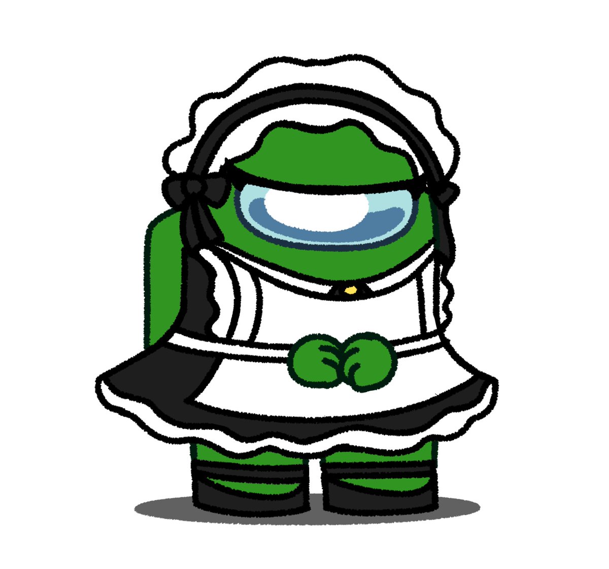 Green in Maid dress  #AmongUs #amongusart #rodamrix #rodaamrixgreen  #amomgusfanart