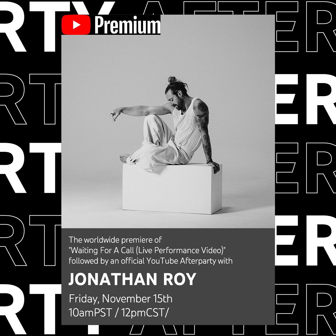 Friday at 10amPST….join me for the official <a href="/YouTube/">YouTube</a> premiere of “Waiting For A Call” (live performance video) followed directly by an official YouTube AfterParty with me🙏 can’t wait for you to see it! 
Set a reminder here: youtu.be/7glvisN6674