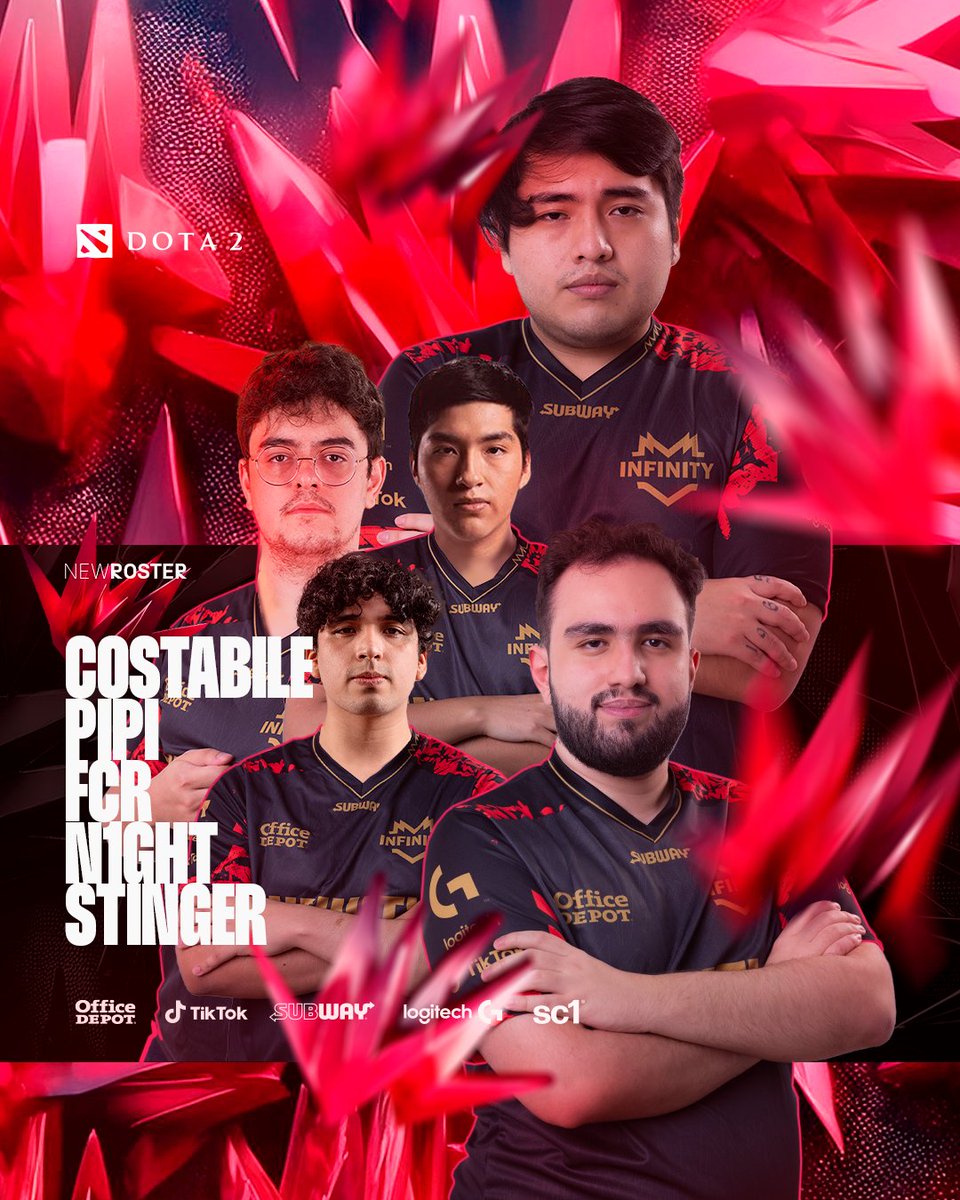 InFinitye_sport's tweet photo. ESTAMOS LISTOS🔥
Les revelamos el nuevo Roster que nos representara en los torneos de la EPL y ESL ONE esta temporada:

🇧🇷COSTABILE
🇵🇪PIPI
🇧🇷FCR
🇵🇪N1GHT
🇵🇪STINGER

GO CON TODO MUCHACHOS ❤️‍🔥
#Dota2 #GoInfinity #ESL #EPL https://t.co/SB8SEc3Ncr