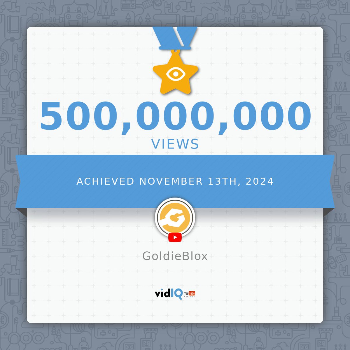 🎉500 million views! 🎉
We couldn’t have done it without our incredible community and partners who’ve supported us along the way. Thank you for helping us reach this huge milestone. Here’s to many more. #GoldieBlox #500MillionViews #TheEggventurers