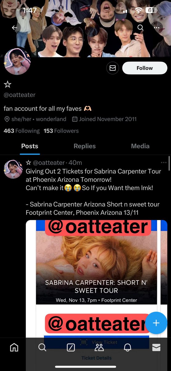 ygfix0n's tweet photo. @/ oatteater SCAMMERRRR🚨🚨🚨🚨🚨this bitch is at it- AGAIN DONT FALL FOR IT SHE DONT GOT NO FUCKIN TICKETS SHES A SCAMMERRRRRRRRR she scammed my sister she already did it twice and im going to put her ON BLAST fuck you hoe- #sabrinacapentertickets #scammer #KPOP #ticketscammer https://t.co/6bQYnRHVzH