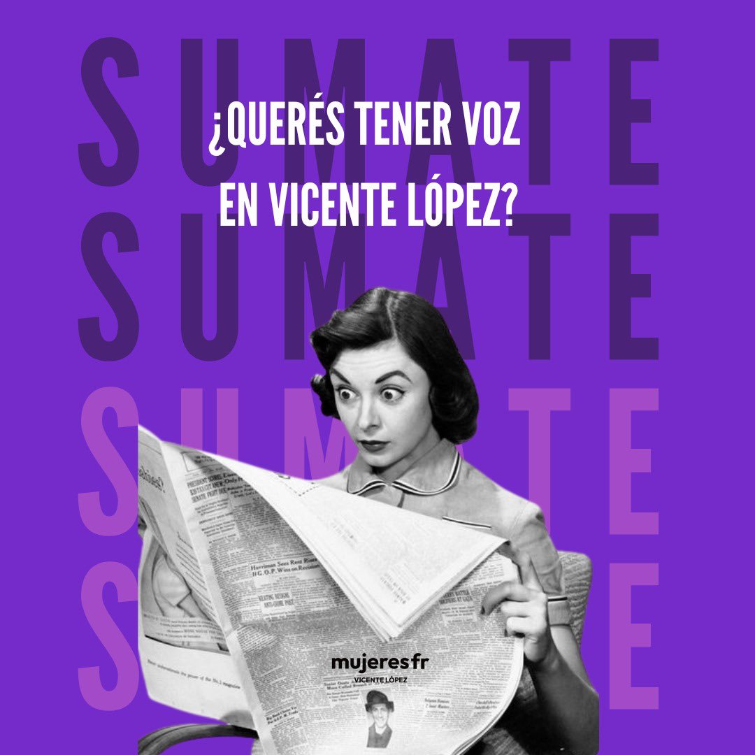 MujeresFRVL's tweet photo. ¿Tenes ideas y buscas un espacio para llevarlas adelante?

Súmate para construir un #VicenteLopez para que las mujeres estemos en la agenda.

¡Escribinos! 💜 https://t.co/Ww46UKc1T4