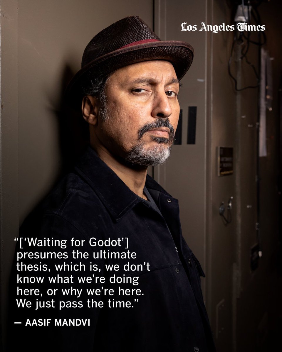 latimes's tweet photo. Rainn Wilson and Aasif Mandvi are waiting for ‘Godot’ at
@GeffenPlayhouse. Wilson and and @aasif sat down with The Times' @jessicagelt ahead of #WaitingforGodot's opening night: https://t.co/zhNEKct0cN https://t.co/E71RyoViBA