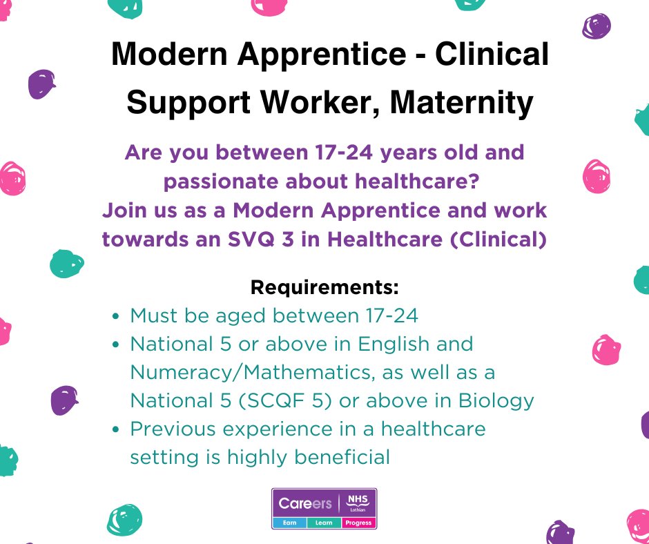 MakeYourCareerMatter (@yournhslfuture) on Twitter photo Interested in an #Apprenticeship with <a href="/NHS_Lothian/">NHS Lothian</a>? You're in luck! We have a Clinical Support Worker #apprenticeship post LIVE on our website now. Be quick - the advert closes on Thursday, 21 November!
apply.jobs.scot.nhs.uk/Job/JobDetail?… Interested in an #Apprenticeship with <a href="/NHS_Lothian/">NHS Lothian</a>? You're in luck! We have a Clinical Support Worker #apprenticeship post LIVE on our website now. Be quick - the advert closes on Thursday, 21 November!
apply.jobs.scot.nhs.uk/Job/JobDetail?…