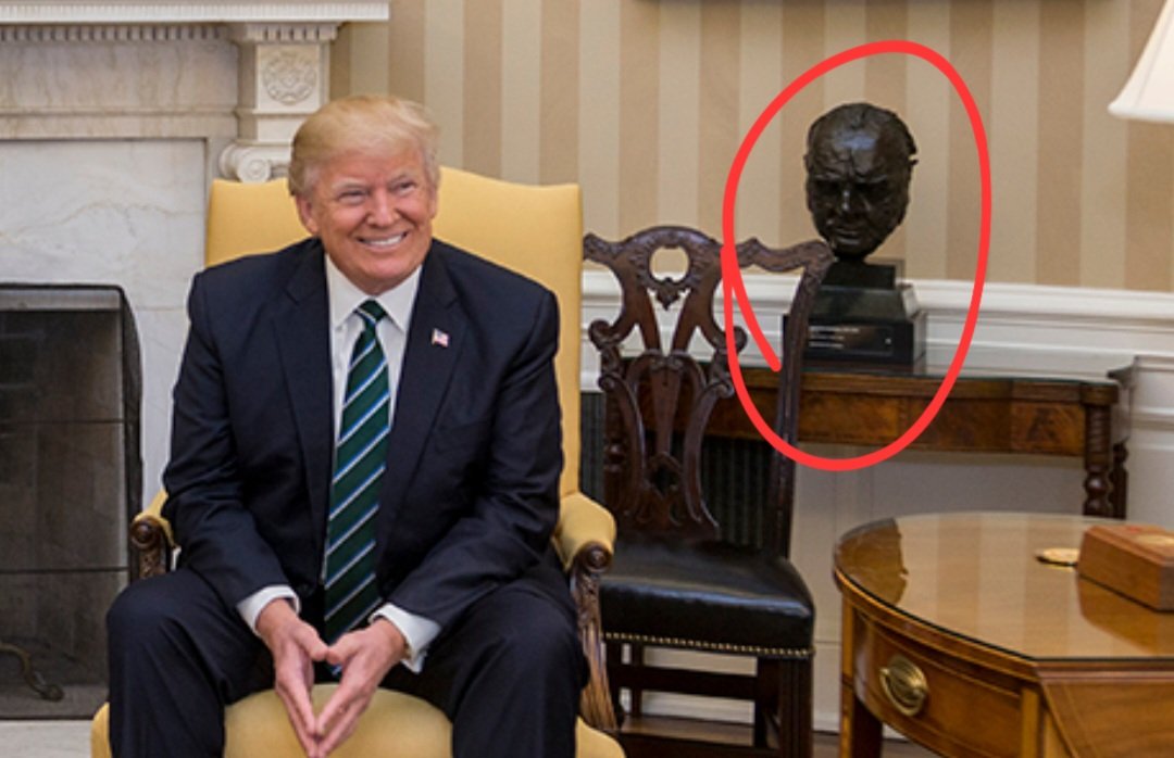 🚨 Breaking: <a href="/realDonaldTrump/">Donald J. Trump</a> to return the bust of Winston Churchill to the Oval Office.

Previously Obama removed it, Trump returned it, and Biden removed it again.

Tells you all you need to know about Biden and Obama.