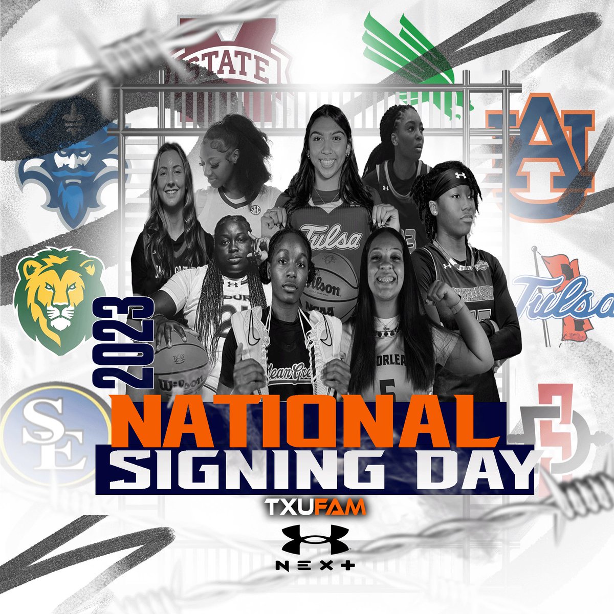 Kendall Mosley🔜 San Diego State
Tally Gray🔜 Mississippi State
Alisha Peavy🔜  Tulsa
Mariah Hart🔜 UNO
Miracle O. 🔜 Auburn
Jamari Bell- SLU
Cherie Spencer🔜 UNT
Chloe Eversole🔜 SEOSU

Special S/O to  Coaches Rob, AJ and Jay who did a great job with these ladies!

#TXUFam🖤🧡