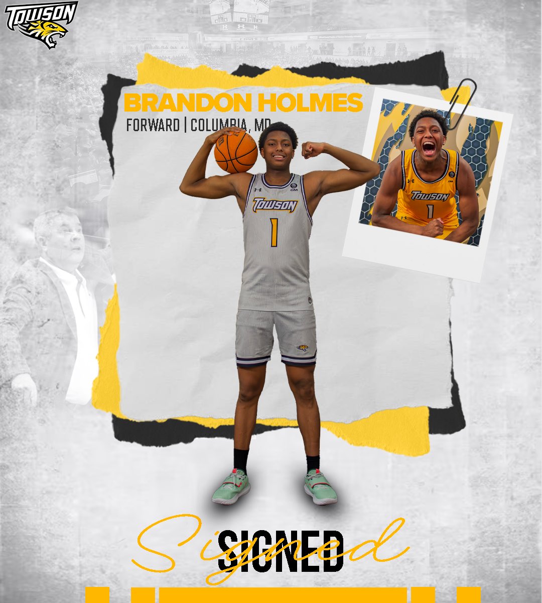 𝙎𝙄𝙂𝙉𝙀𝘿✍️

Welcome Brandon Holmes to Towson!🐯

#GohTigers