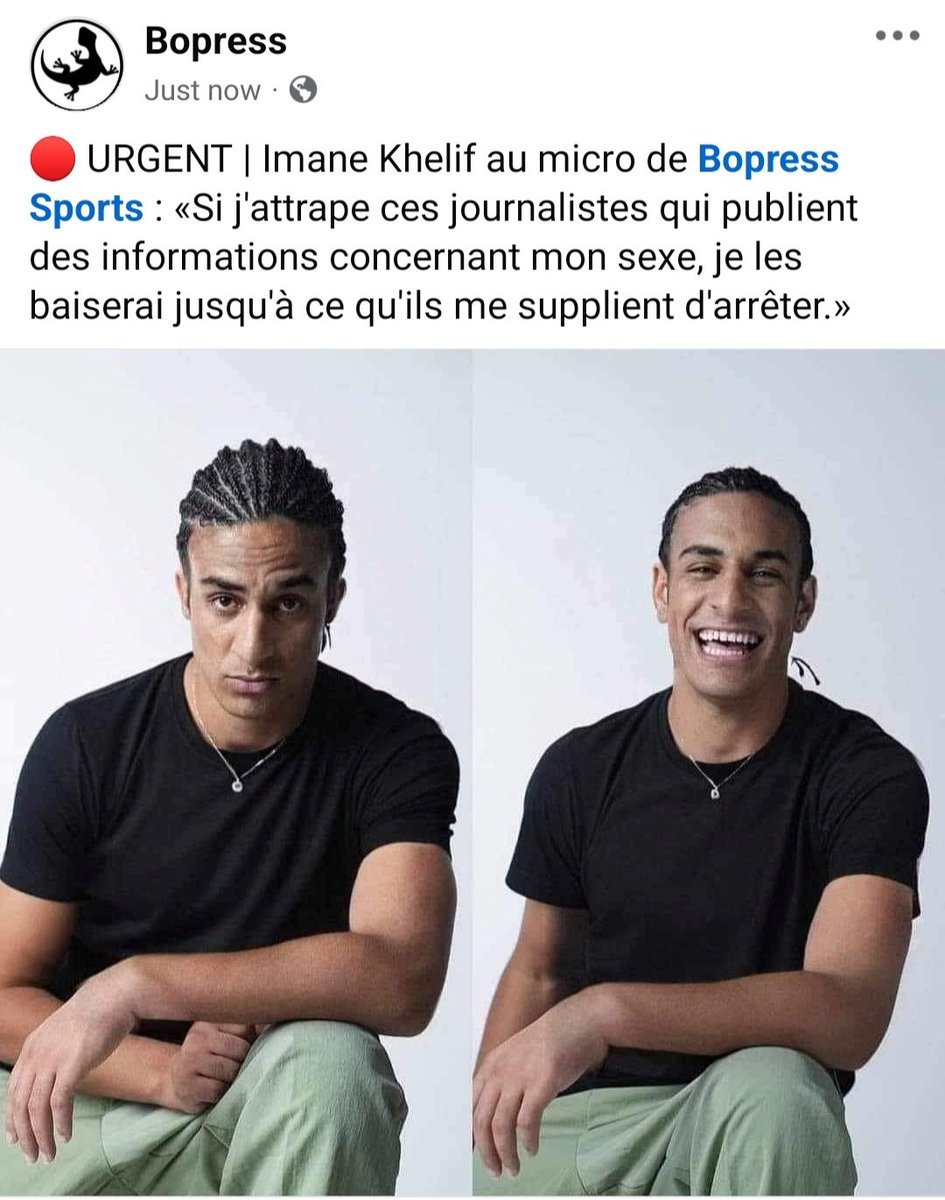 Boobriss's tweet photo. 🔴 URGENT | Imane Khelif au micro de Bopress Sports : «Si j'attrape ces journalistes qui publient des informations concernant mon sexe, je les baiserai jusqu'à ce qu'ils me supplient d'arrêter.» https://t.co/qWpJNDufbc