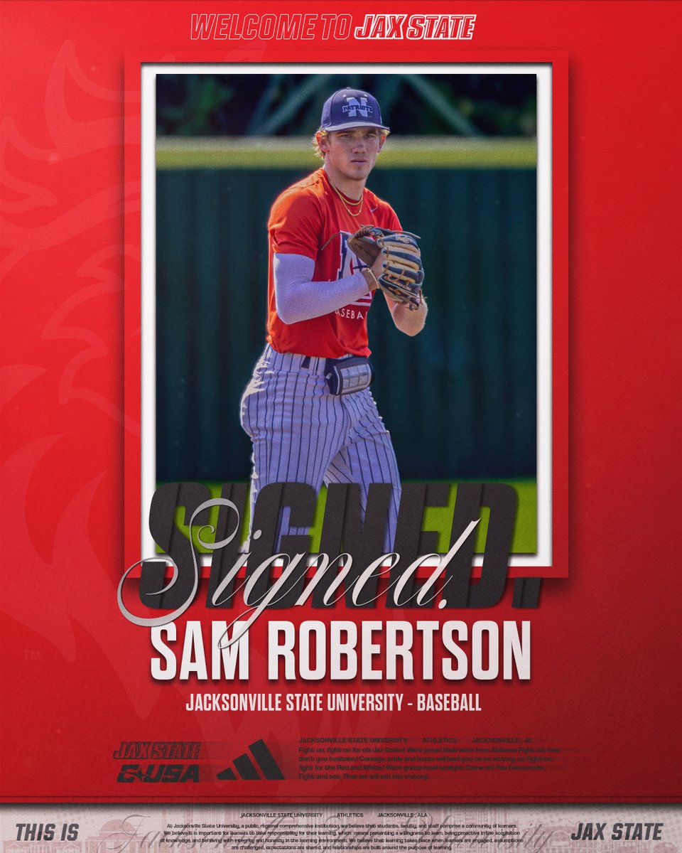 Thrilled to welcome Sam Robertson to the Gamecock family! A local standout from Oxford HS...won a state championship in 2023 &amp; was ranked the #9 player in Alabama by Perfect Game...at NW Shoals CC after a stint at Auburn, he’s a highly sought-after shortstop with a bright future!