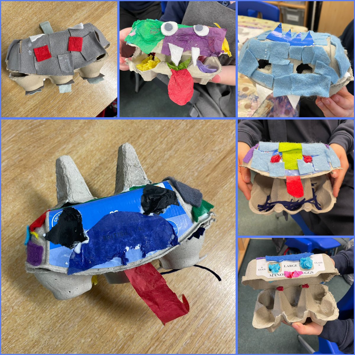 Absolutely love the creative imagination of our SCRAPtastic after school clubbers! Within minutes they were giving these egg boxes voices and creating mini monster plays. 

Don’t throw it away, make something!