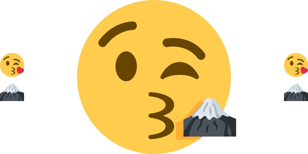 EmojiBlend's tweet photo. 😘 “Face blowing a mount fuji” 🗻
#Emoji ligature (mashup): https://t.co/eQUddxhlnh