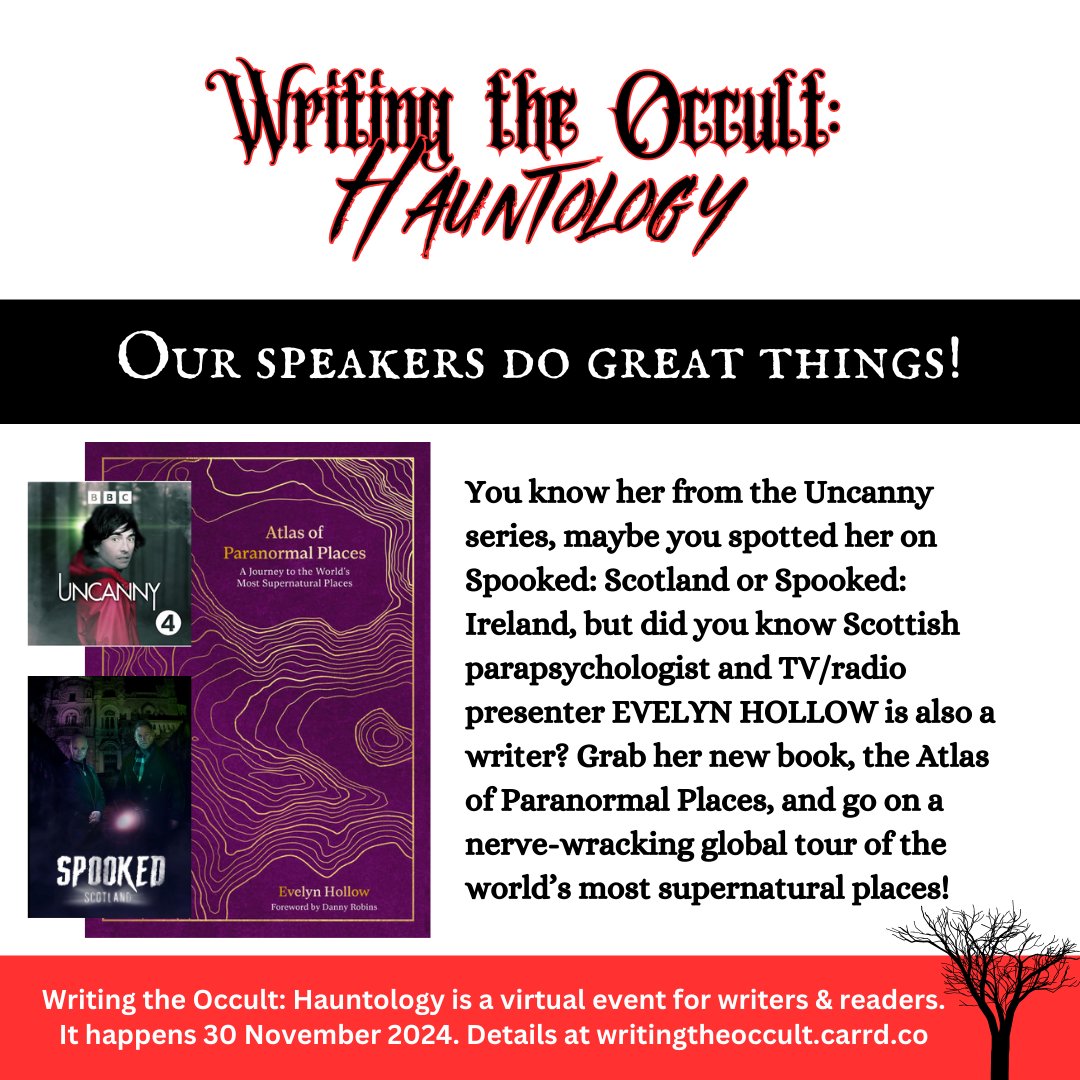 Lauren J McMenemy ๐ป๐งโโ๏ธ๐ฎ๐ (@novicenovelist) on Twitter photo We're lucky to have talented folks join us for Writing the Occult: Hauntology - including the one & only <a href="/_EvelynHollow/">๐๐ฏ๐๐ฅ๐ฒ๐ง ๐๐จ๐ฅ๐ฅ๐จ๐ฐ</a>. She's a TV, radio & podcast presenter. An acclaimed parapsychologist. And the author of the recently-released Atlas of Paranormal Places. Here's the blurb ๐งตโฌ We're lucky to have talented folks join us for Writing the Occult: Hauntology - including the one & only <a href="/_EvelynHollow/">๐๐ฏ๐๐ฅ๐ฒ๐ง ๐๐จ๐ฅ๐ฅ๐จ๐ฐ</a>. She's a TV, radio & podcast presenter. An acclaimed parapsychologist. And the author of the recently-released Atlas of Paranormal Places. Here's the blurb ๐งตโฌ