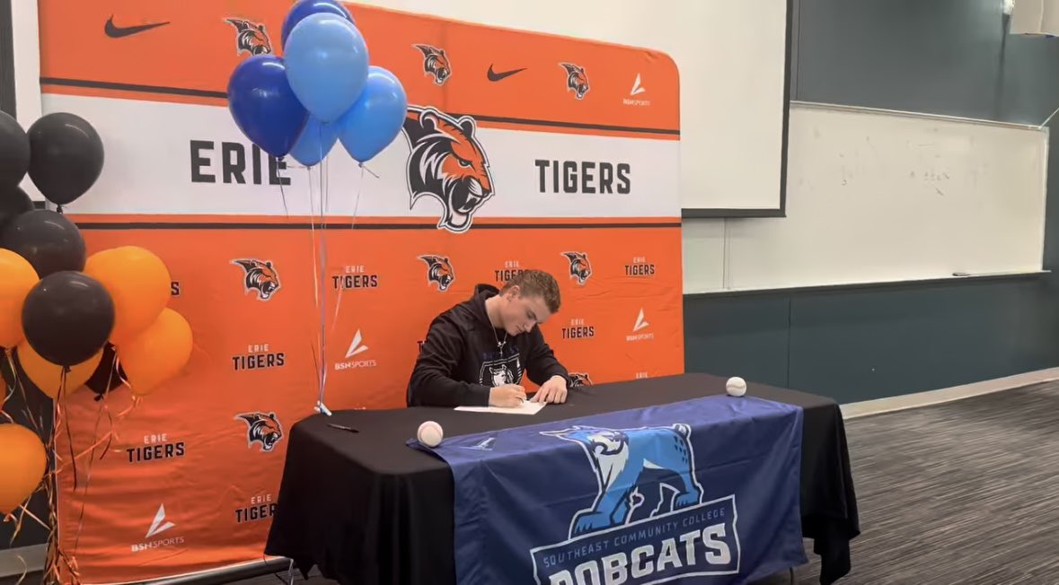 BaseballErie's tweet photo. Congrats to Taylor and Jesse on signing their NLI today! https://t.co/liU7yThFFM