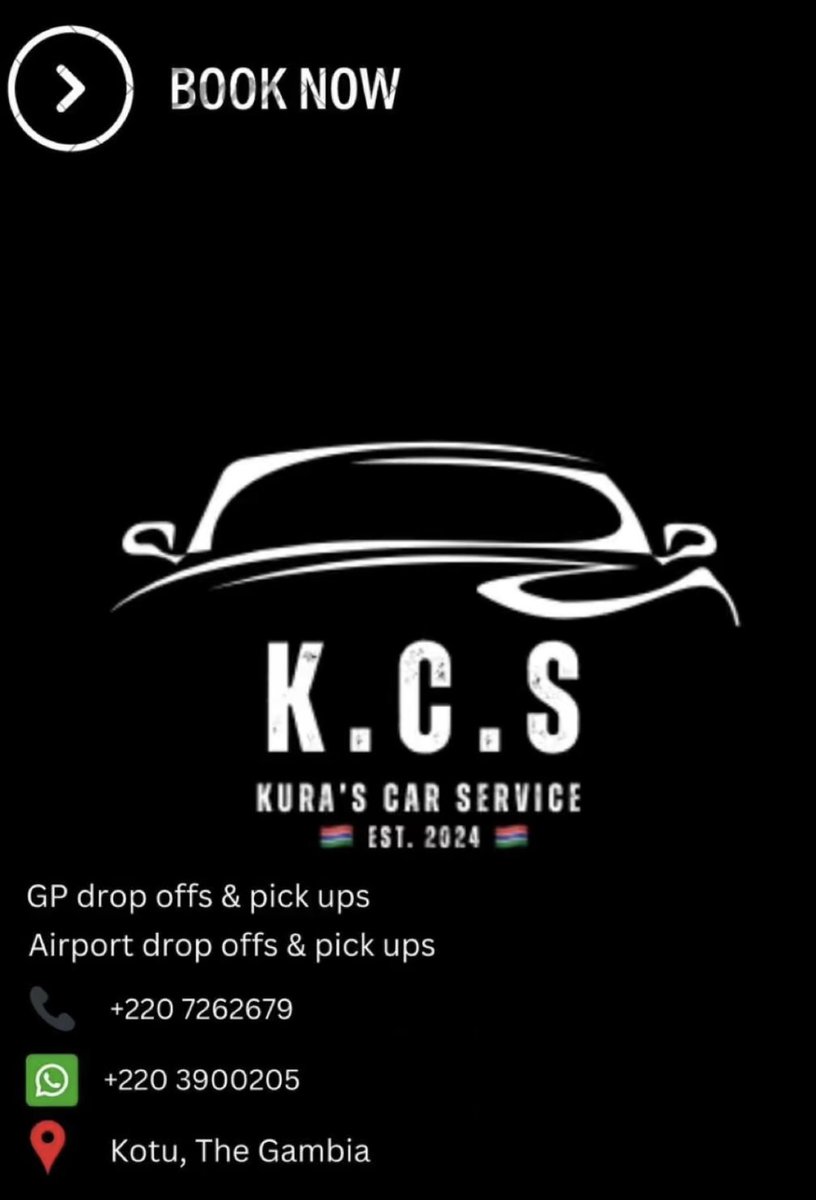 FantaJarjussey's tweet photo. New airport pick up and drop off service in #Gambia available now! 👇🏾 to book.  #HappyHolidays 🫶🏾 🇬🇲 https://t.co/RTEbxYWZmE