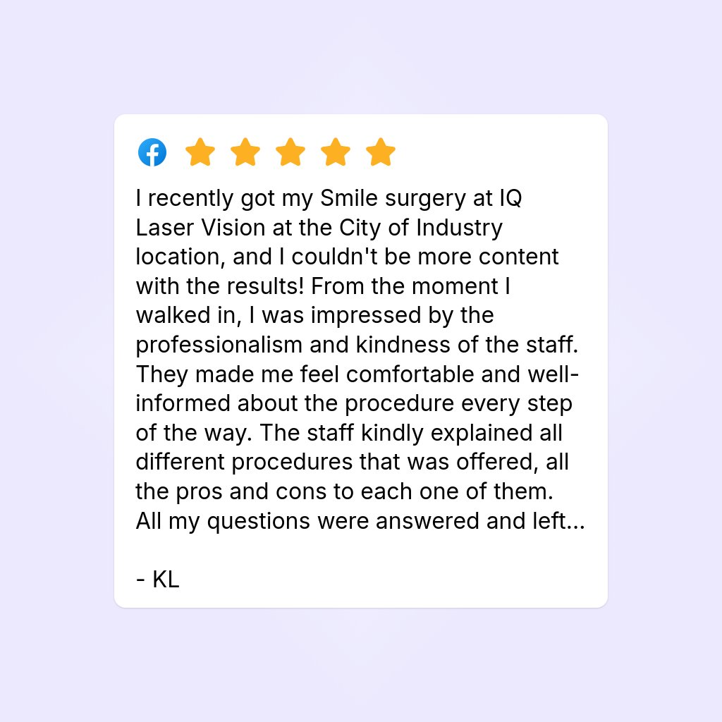 IQLaserVision's tweet image. 🌟 See what our patients are saying! At IQ Laser Vision, we’re dedicated to delivering life-changing vision clarity. Discover the freedom of clear vision with a team that puts your eyes first! #ClearVision #PatientReviews #IQLaserVision