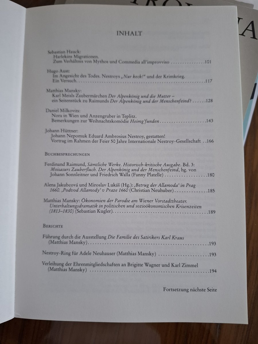 Heute ist das neue Heft der "Nestroyana" eingetroffen - mit interessanten Beiträgen! #Nestroy #AustrianStudies