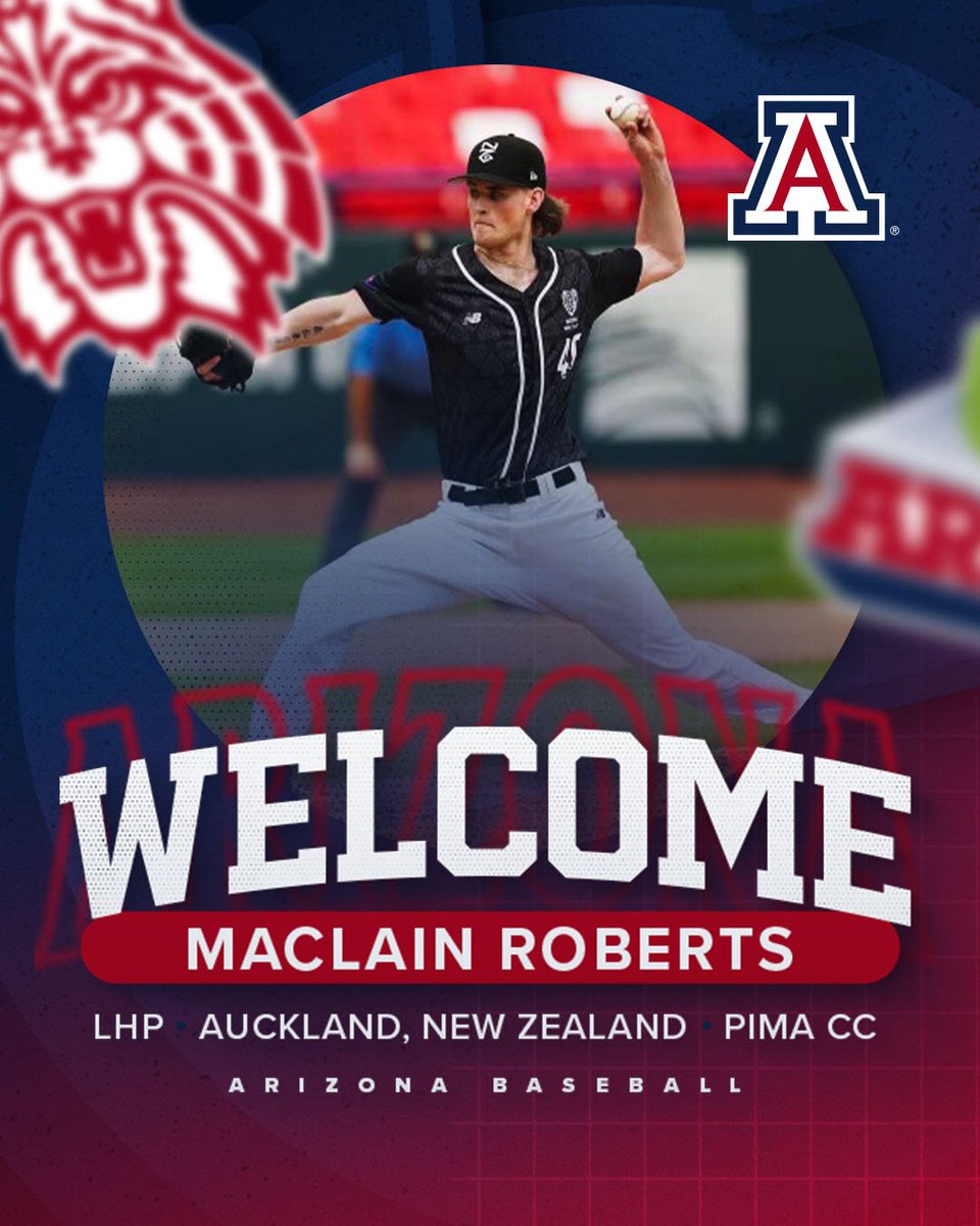 Arizona Baseball (@arizonabaseball) on Twitter photo πΎππππππ, πΎπππ
πππβΌοΈ
<a href="/maclain_roberts/">Maclain Roberts</a>, a southpaw Kiwi from Pima CC, is staying in Tucson! βοΈ πΎππππππ, πΎπππ
πππβΌοΈ
<a href="/maclain_roberts/">Maclain Roberts</a>, a southpaw Kiwi from Pima CC, is staying in Tucson! βοΈ
