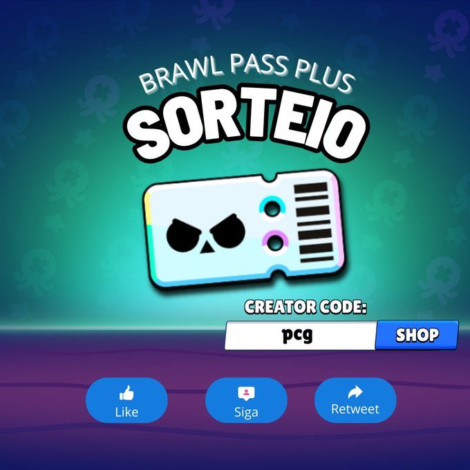 SORTEIO RELÂMPAGO de UM BRAWL PASS PLUS! 😍

Pra participar:
👉🏻 Siga nosso perfil
❤️🔄 Like e RT esse post
💬 Comente marcando 2 amigos
🥳 Código PCG: bit.ly/codepcgbs (opcional, mas AGRADECEMOS!)
Resultado dia 16/11!

#BrawlStars