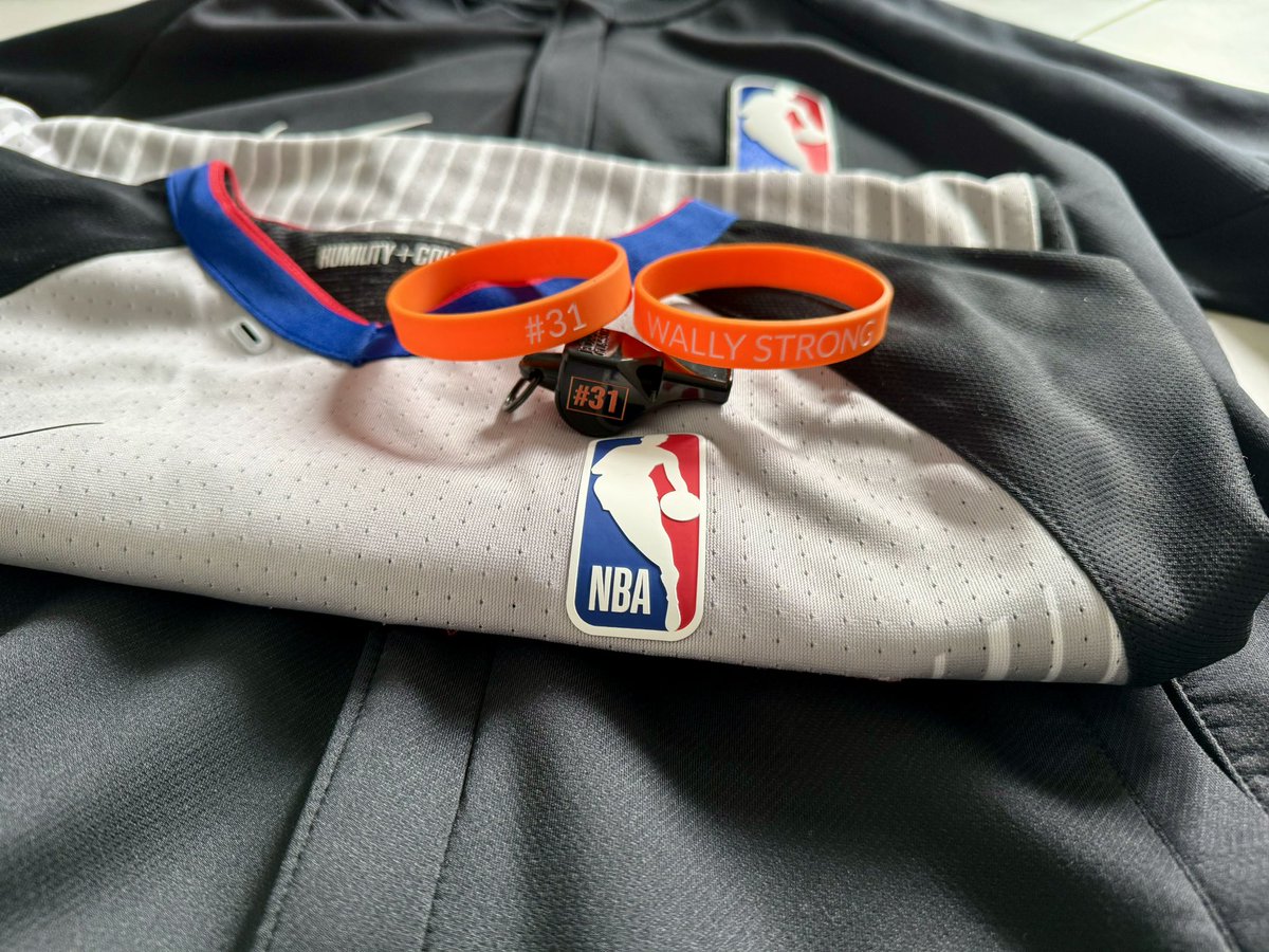 OfficialNBARefs's tweet photo. Starting tonight, in solidarity with our brother and current NBA official, Scott Wall, each NBA Referee will be using a #31 whistle for the remainder of the season. Scott, a 30-year veteran referee in the NBA, was diagnosed with Acute Myeloid Leukemia earlier this year.

After undergoing chemotherapy treatment, and 30 days in the hospital, doctors have successfully eliminated the Leukemia cells from his body and have transitioned Scott into the next phase of treatment. 

Let’s come together as an NBA family to show our support for Scott and his family. Let’s lift them up with messages of strength and encouragement as they take on this new challenge. #WallyStrong