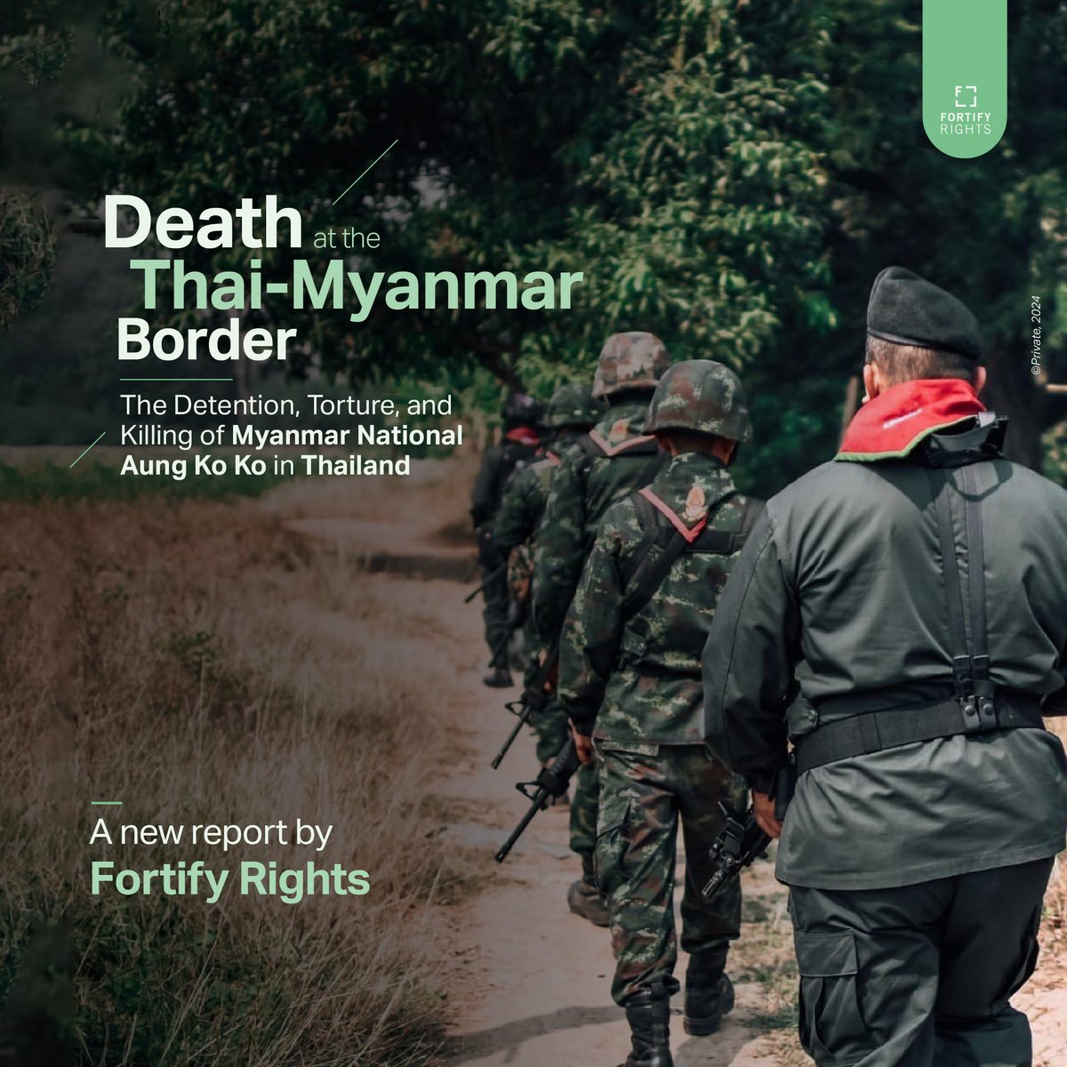 NEW: “Death at the Thai-Myanmar Border,” a new <a href="/FortifyRights/">Fortify Rights</a> report, is out now.

It reveals a possible cover-up of Thai soldiers’ involvement in the torturing and killing of Myanmar national Aung Ko Ko in Thailand’s Mae Sot District.

Read more here: bit.ly/AungKoKoEN