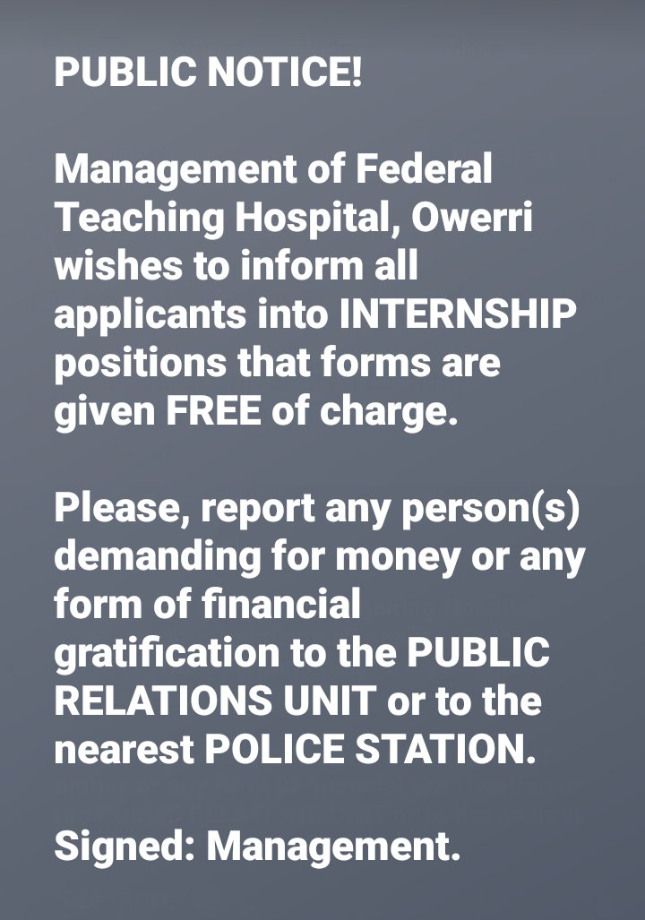futhowerri's tweet photo. Be vigilant! 

#fthowerri #futhowerri #fmcowerri https://t.co/0mZJtIF9m7