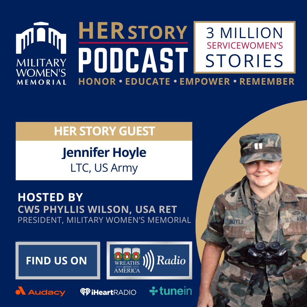 LISTEN IN: ihr.fm/3JVmmiO

Coming up at 1PM EST, it's our HER Story Podcast. MWM President Phyllis Wilson chats with LTC Jennifer Hoyle, US Army Ret. about her amazing story. After her career in the Army, Jennifer has worked as an Investigator with the Dept. of Defense.