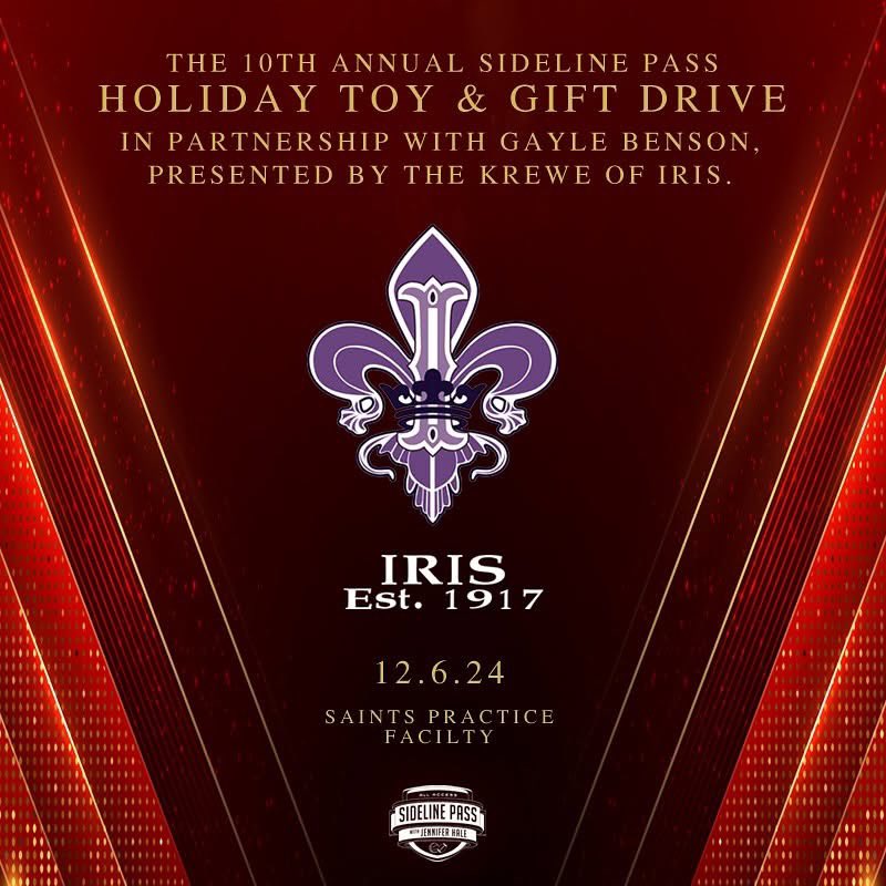 It's our 10th annual Holiday Toy Drive Kick Off Party, in partnership with Gayle Benson, presented by our new presenting sponsor THE KREWE OF IRIS!!! <a href="/KreweofIris/">Krewe of Iris</a>