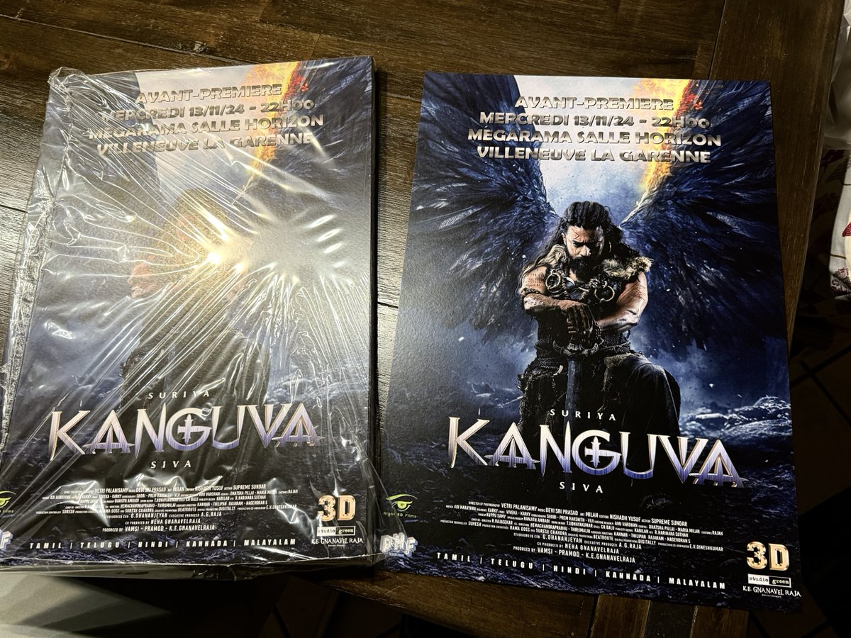 NiGHTEDFiLMS's tweet photo. Les 300 sublimes affichettes à encadrer sont arrivées 😍
RDV au MEGARAMA VILLENEUVE dans quelques petites heures ;) @Suriya_Fr_Fans https://t.co/X5oSpupnhq
