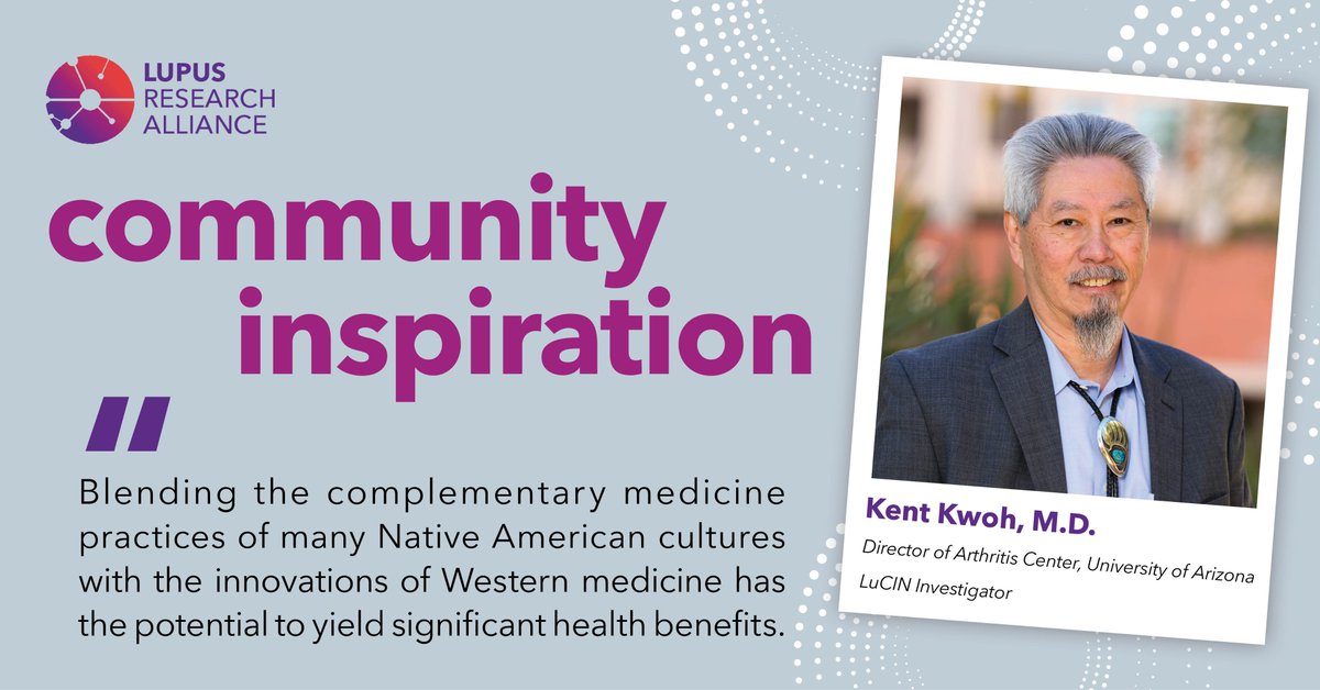 LupusResearch's tweet photo. This #NativeAmericanHeritageMonth, we spotlight in our #CommunityInspiration blog an extraordinary leader in health equity—Dr. Kent Kwoh. Dr. Kwoh is deeply committed to improving lupus care for Indigenous communities, where the disease disproportionately affects American Indian and Alaska Native people.
Read more about how Dr. Kwoh is making a difference within the Indigenous communities. https://t.co/D8g3snbwOP
#lupus #lupusresearch #lupuscommunity #healthequity