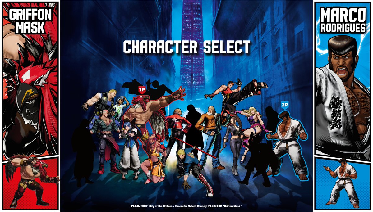 GriffonFGC's tweet image. I had this idea early on. However, I ended up not starting it and eventually I left it in limbo.

But thanks to @dilcasty for inspiring me to revisit this amazing idea. And now, I'm done!

#FatalFury #CityofTheWolves #CharacterSelect #SNK #FFCotW #Roster #Characters #fanart @Rene