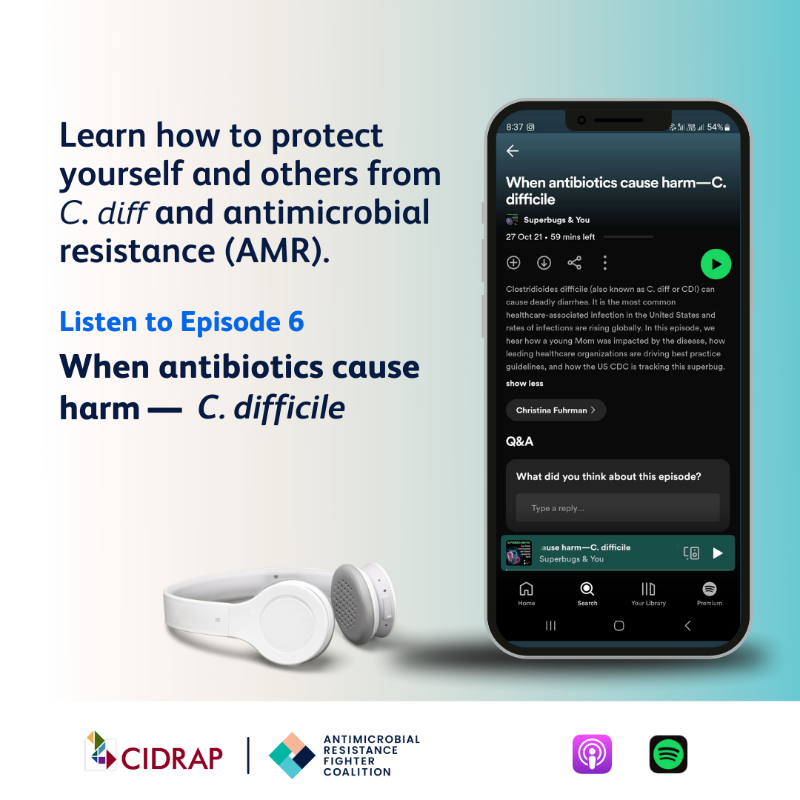 AMResistance's tweet photo. Antibiotics can disrupt your body's good bacteria, allowing harmful germs like π. π₯πͺπ§π§ to thrive and increase #AMR.
Responsible antibiotic use is crucial! π
Learn more on Superbugs and You - Episode 6: https://t.co/xqeHZa3BcG
#CdiffAwareness #AMResistanceFighters