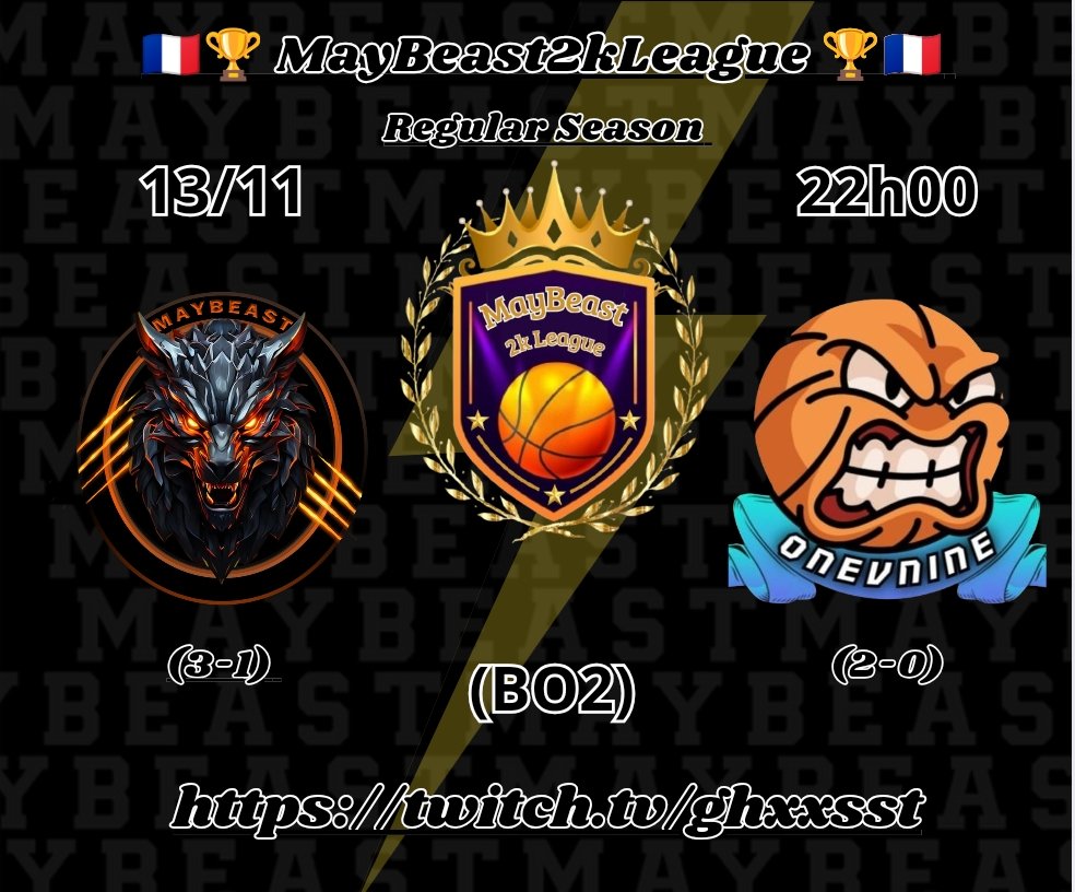 MayBeast2k (@maybeast2k) on Twitter photo 🚨⚠️Comp Alert⚠️🚨
🇪🇺🏆 <a href="/MayBeast2k/">MayBeast2k</a> League🏆🇪🇺
⏰22h00⏰
🎥twitch.tv/ghxxsst
⚔️ 🇮🇹 <a href="/onevnine/">ONEVNINE TOPLANER</a>
Roster :
♟️<a href="/DroxZ2k/">DroxZ-_2k</a>
🎯 <a href="/raxo933/">RAXO</a>
🔒<a href="/Ghxxsst932/">GhxxssT</a>
🪖<a href="/Funday2K/">OSL | Funday</a>
🛡️ <a href="/xMayem_/">xMayem-</a>
Troisième match de saison régulière pour votre équipe. Match déjà crucial avec un effectif remanié. 🚨⚠️Comp Alert⚠️🚨
🇪🇺🏆 <a href="/MayBeast2k/">MayBeast2k</a> League🏆🇪🇺
⏰22h00⏰
🎥twitch.tv/ghxxsst
⚔️ 🇮🇹 <a href="/onevnine/">ONEVNINE TOPLANER</a>
Roster :
♟️<a href="/DroxZ2k/">DroxZ-_2k</a>
🎯 <a href="/raxo933/">RAXO</a>
🔒<a href="/Ghxxsst932/">GhxxssT</a>
🪖<a href="/Funday2K/">OSL | Funday</a>
🛡️ <a href="/xMayem_/">xMayem-</a>
Troisième match de saison régulière pour votre équipe. Match déjà crucial avec un effectif remanié.