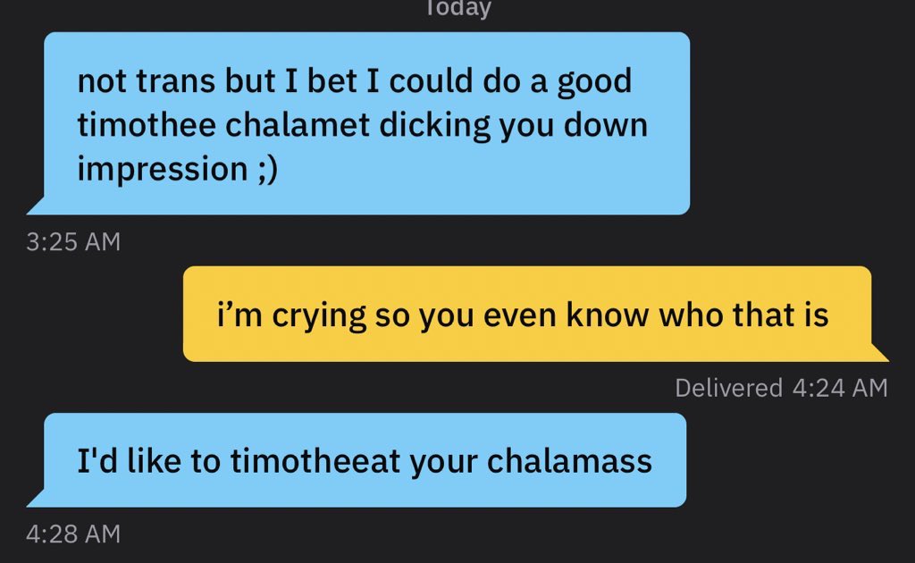 QUEERBALLER's tweet photo. @Sharkfrot my bio said no men unless you look like timothee chalamet https://t.co/1GMblYs1Dd
