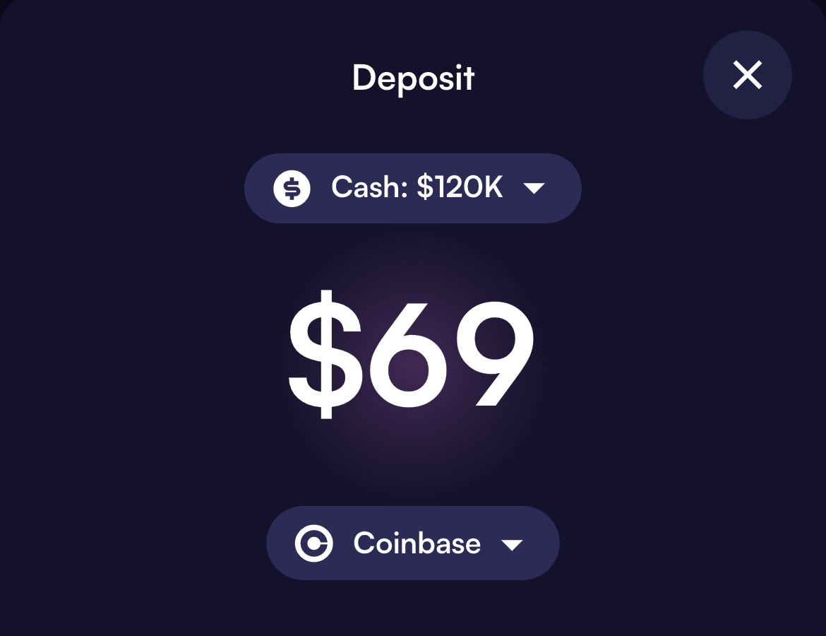 NEW: Deposit with @coinbase, up to $500/week with no KYC, or connect your  existing Coinbase account. 0 fees on USDC. Update your app!