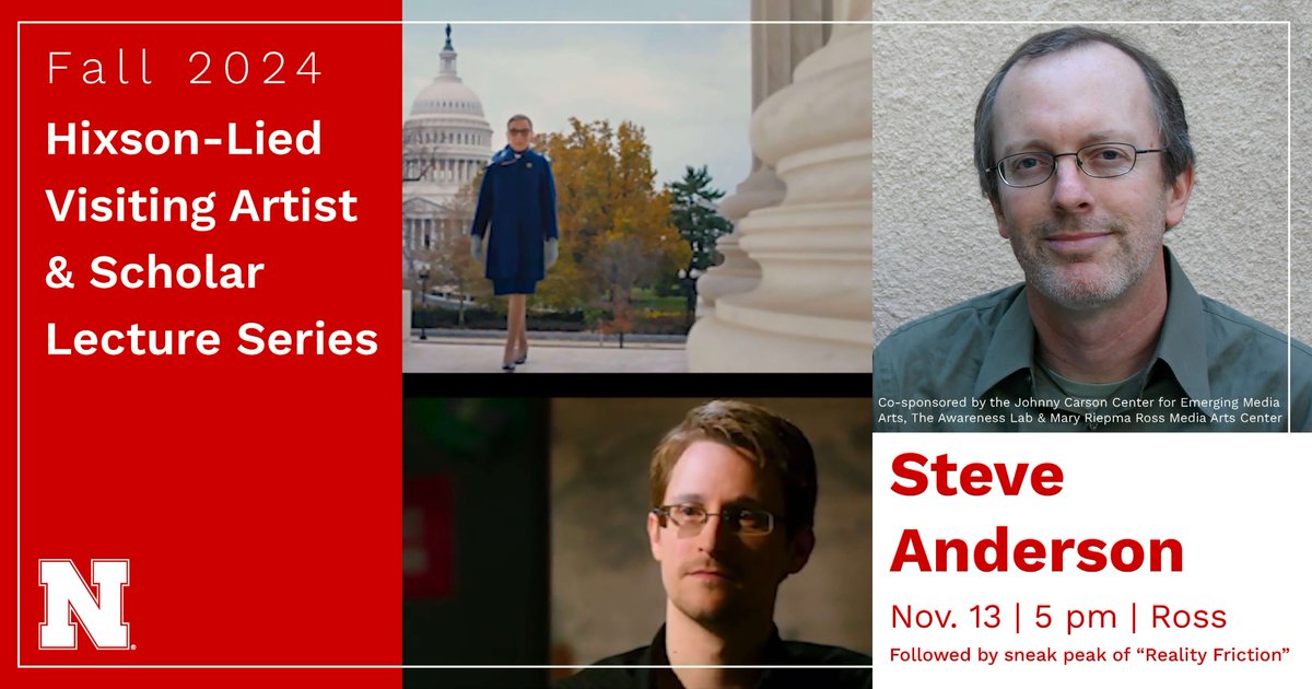 Join us tonight at 5pm for the Hixson-Lied Visiting Artist Lecture Series featuring a talk by Steve Anderson followed by a free screening of REALITY FRICTIONS, exploring the intersection of fact and fiction in film. Presented by <a href="/carsoncenterunl/">Johnny Carson Center for Emerging Media Arts</a>, The Awareness Lab, and <a href="/mrrmac/">Ross Media Arts Center</a>.