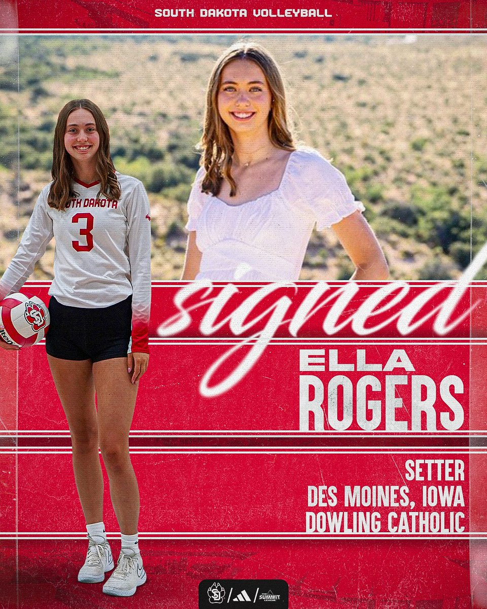 South Dakota Volleyball (@sdcoyotesvb) on Twitter photo Welcome to the Coyote family, <a href="/ellarogers15_/">Ella Rogers</a>!
🏐: Setter
🏠: Des Moines, Iowa
🎓: Dowling Catholic HS
#GoYotes x #WeAreSouthDakota Welcome to the Coyote family, <a href="/ellarogers15_/">Ella Rogers</a>!
🏐: Setter
🏠: Des Moines, Iowa
🎓: Dowling Catholic HS
#GoYotes x #WeAreSouthDakota
